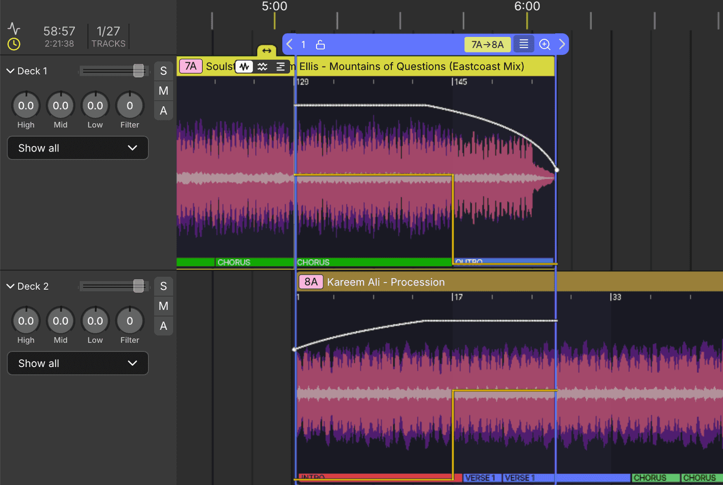 editing a mix with dj studio