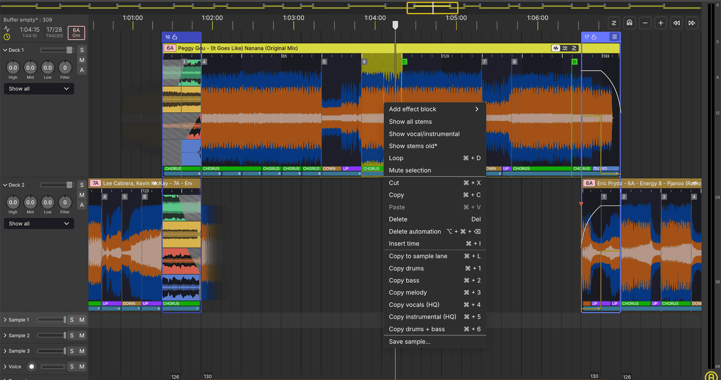 Block select DJ studio