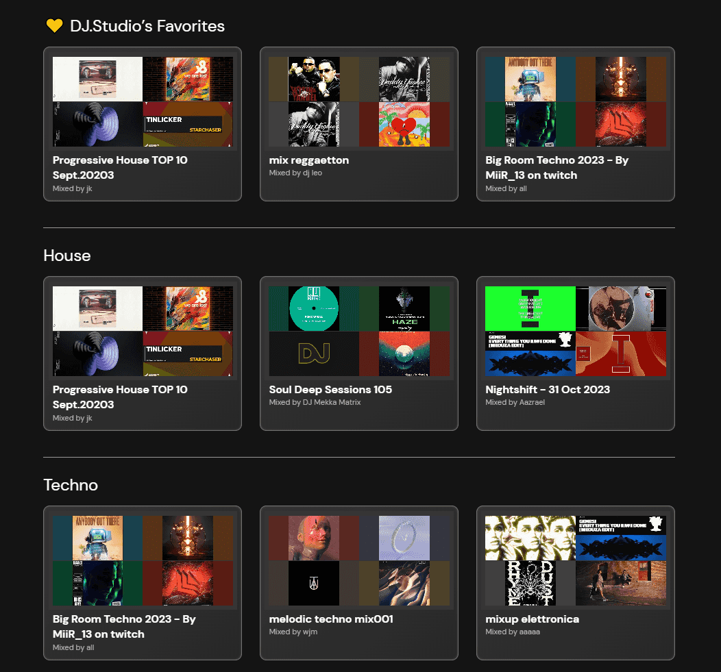 Dj studio community mixes