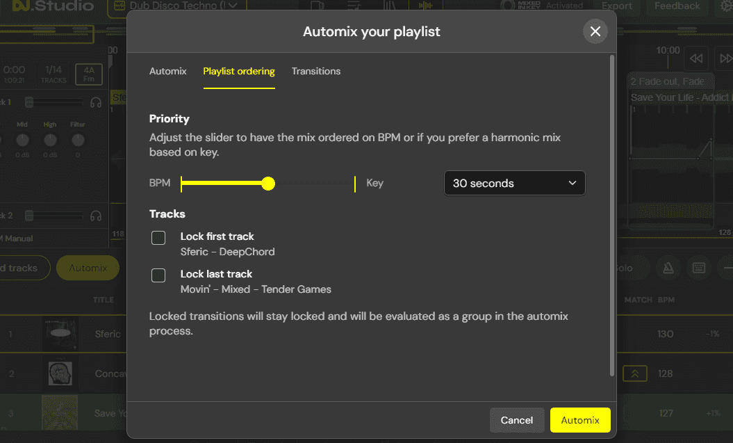 dj studio automix