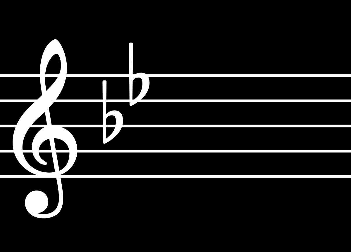 Two flats = B♭ major key signature