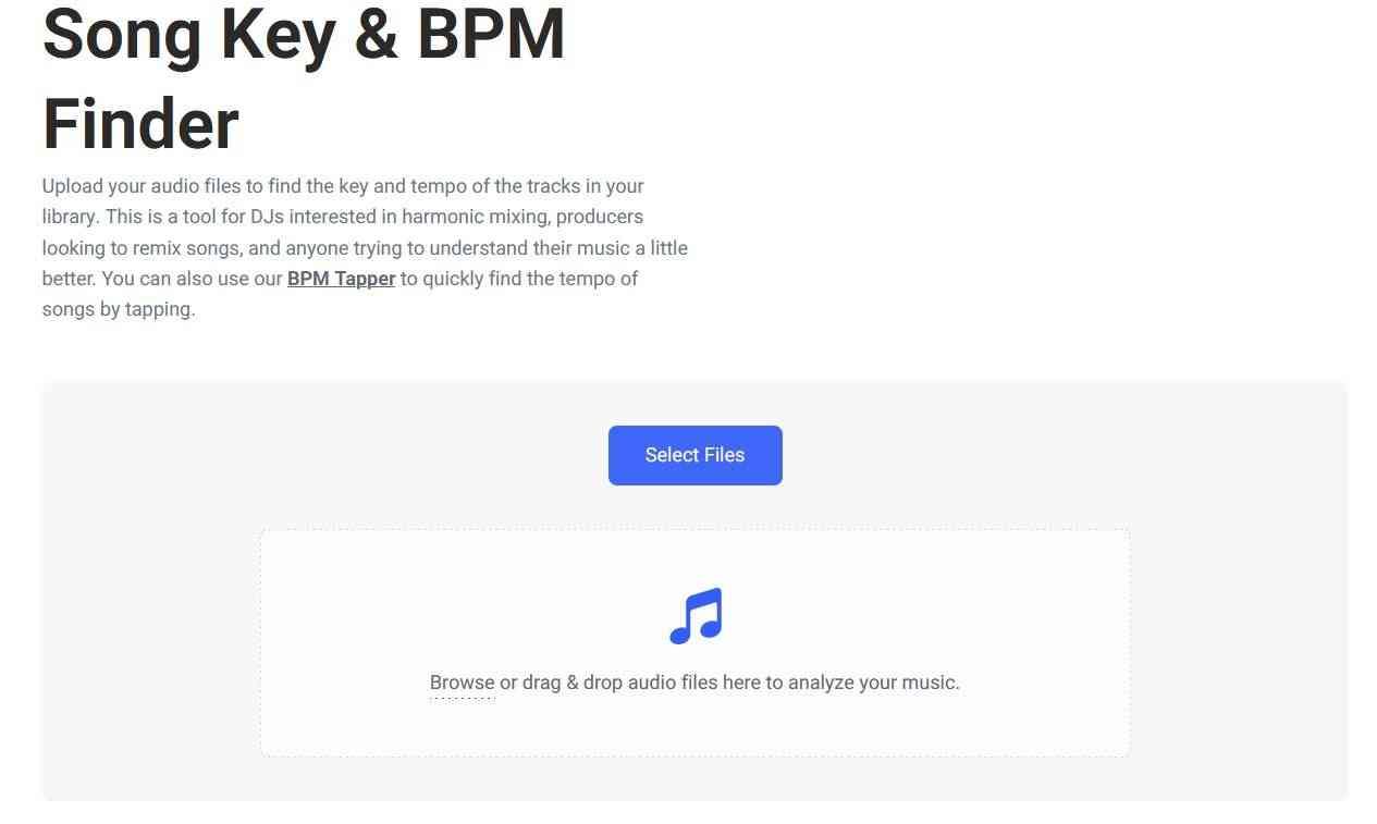 Song Key and BPM Finder from Tunebat