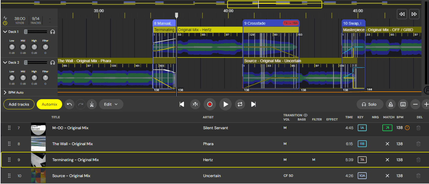 mashup timeline iwth dj studio 