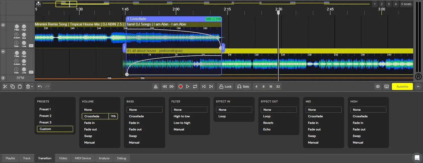 dj studio transitions