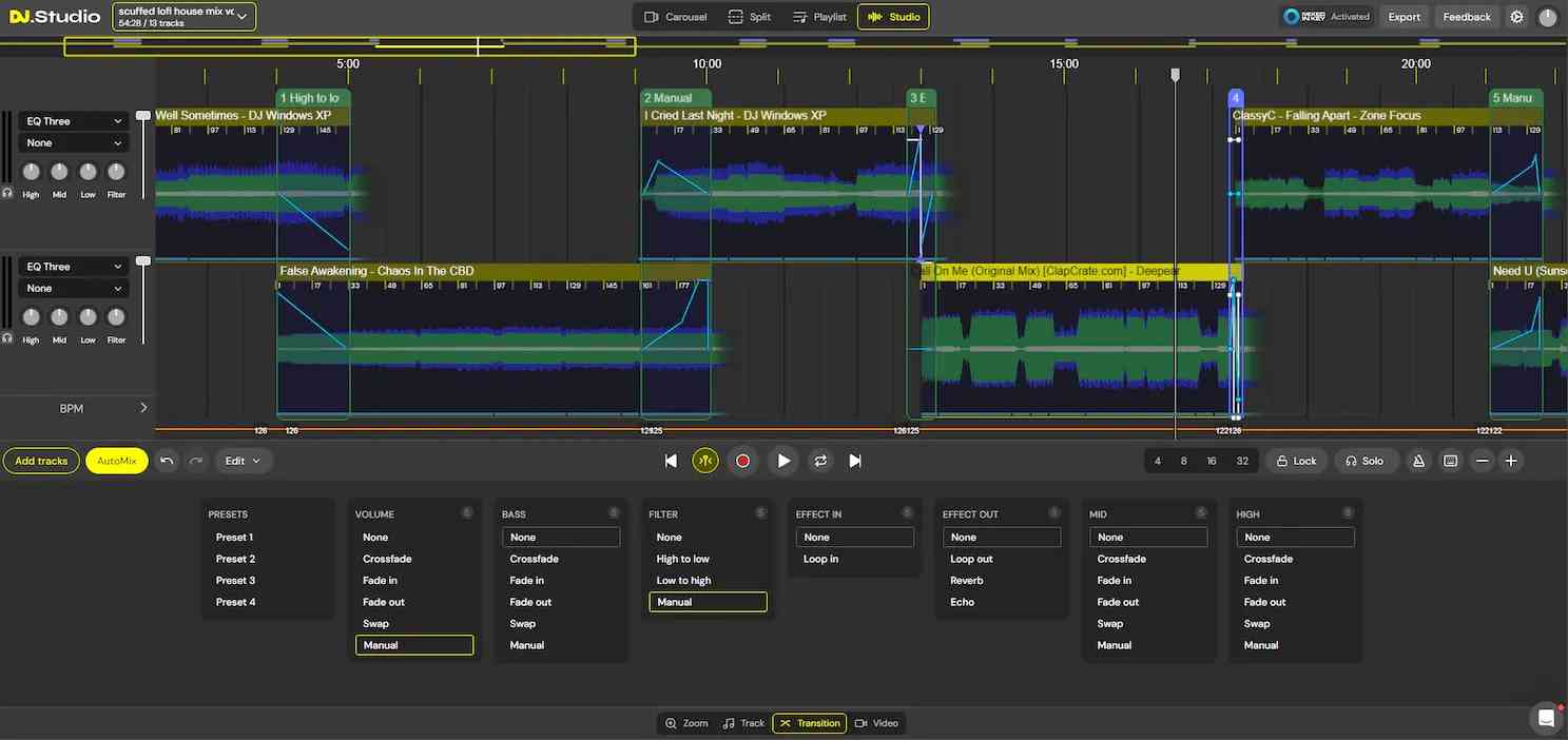 DJ.Studio Timeline Editor