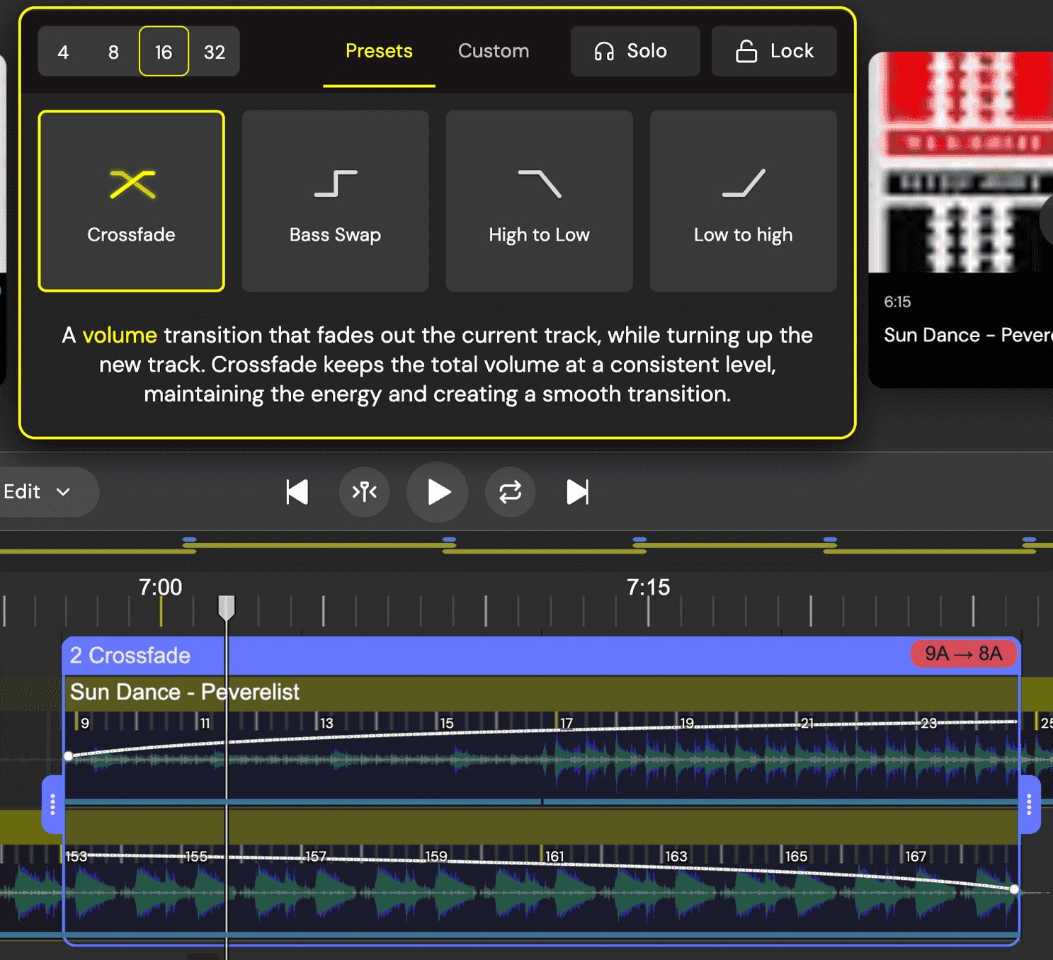 DJ.Studio transition editor