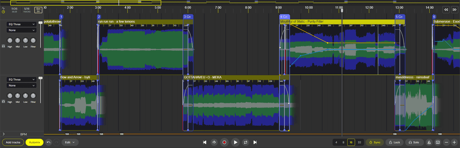 DJ.Studio Timeline Close Up