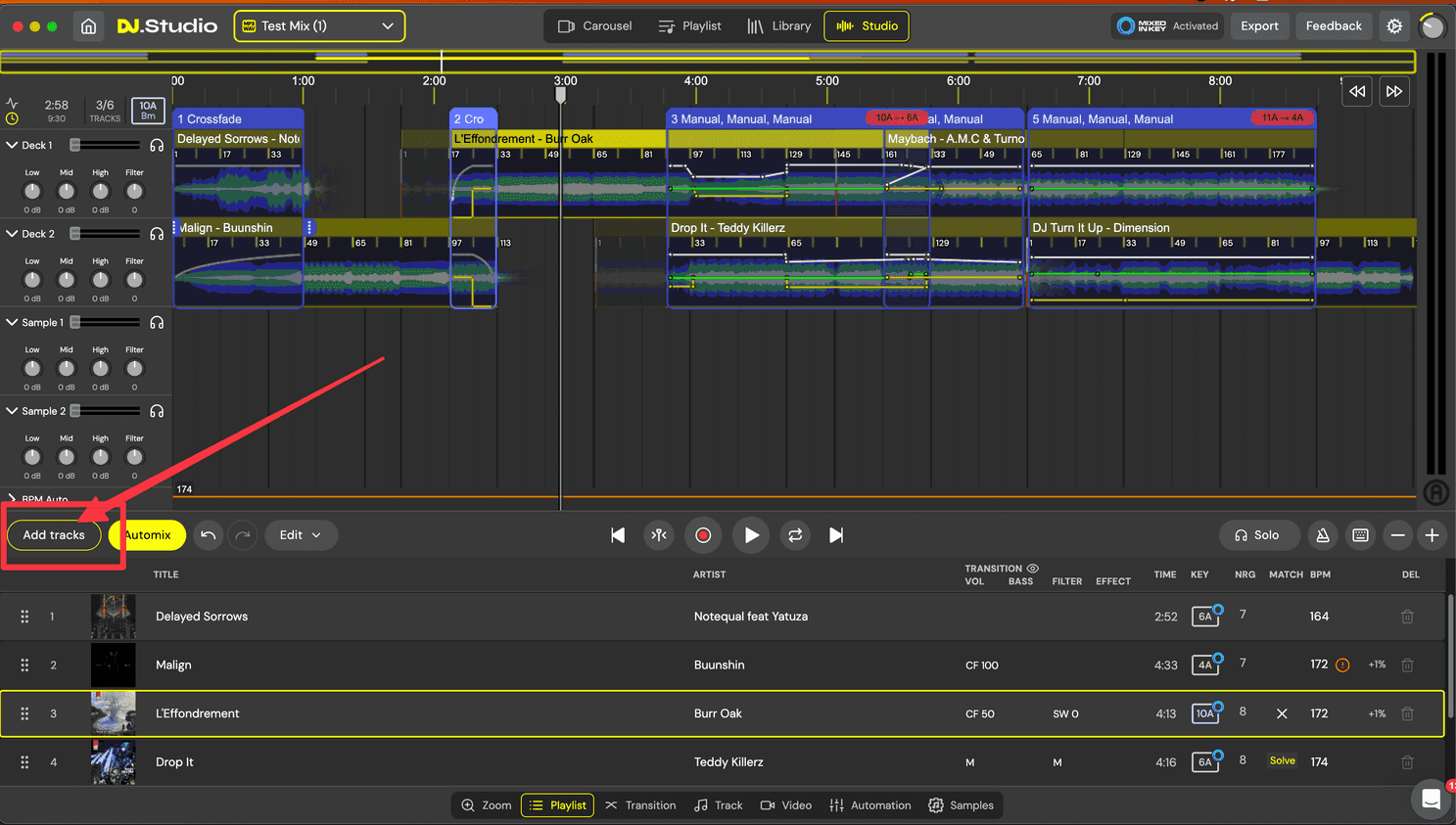 Add tracks