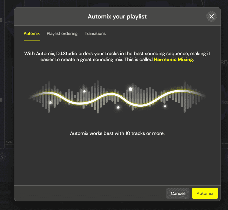 automixing in dj studio