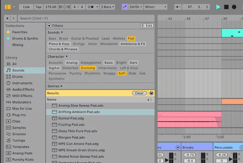 ableton live 12 improved search function