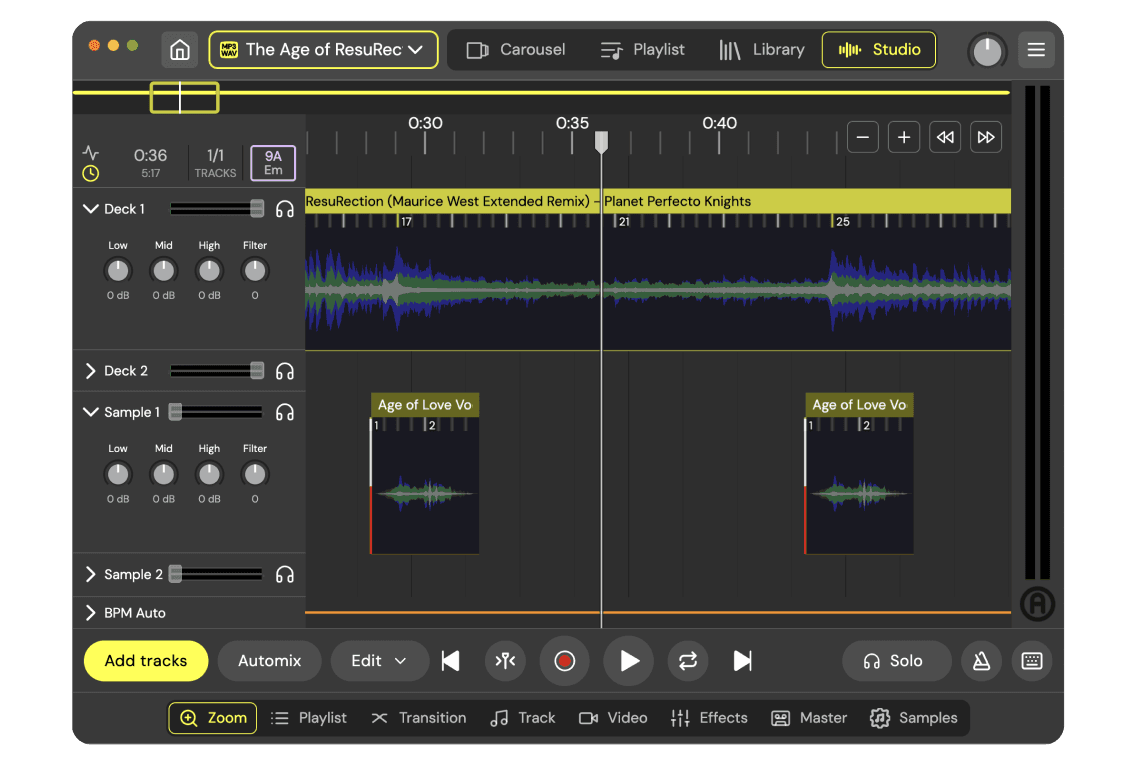 Mashup with stem separation