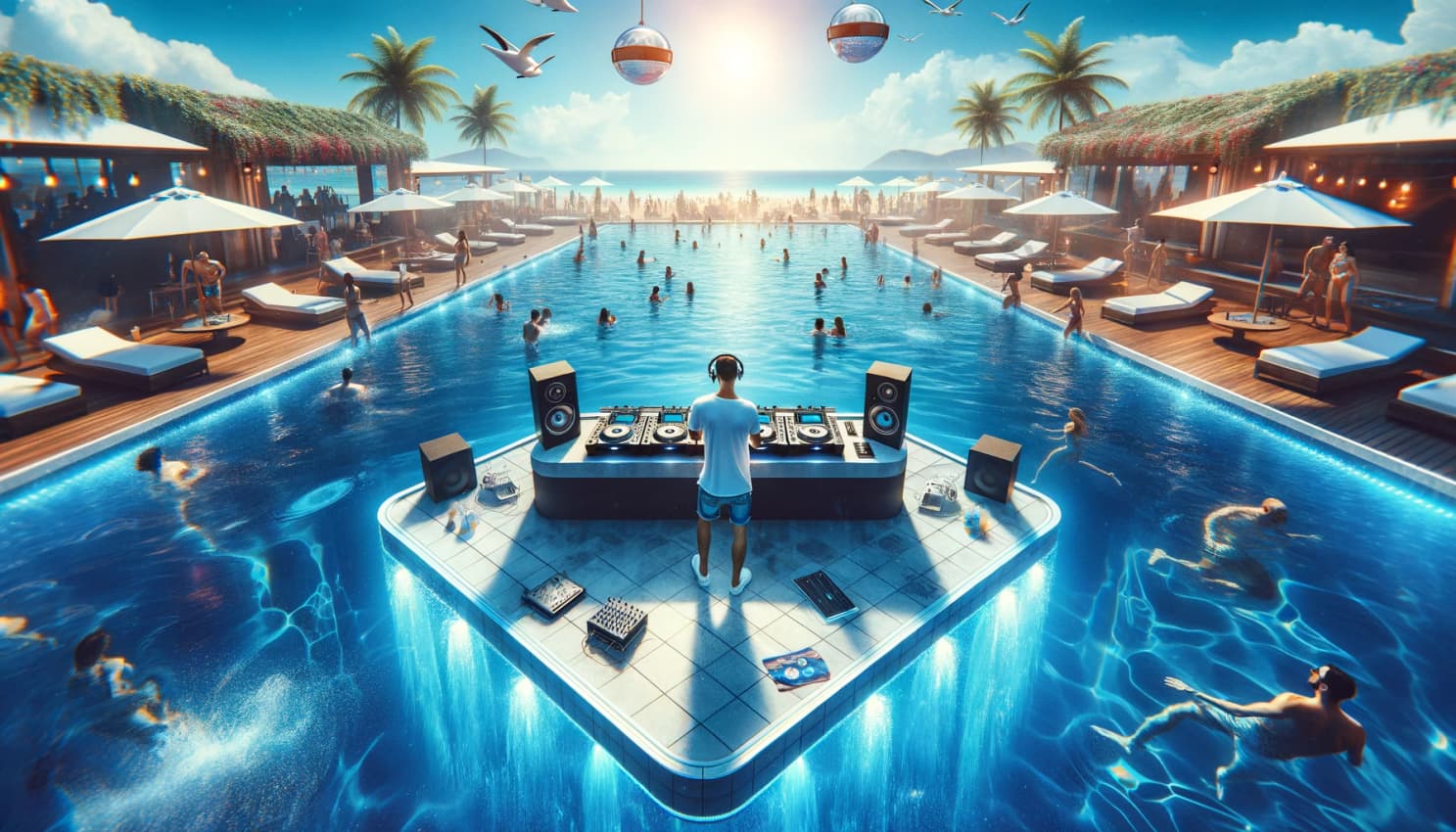 dj pools a dj in a pool