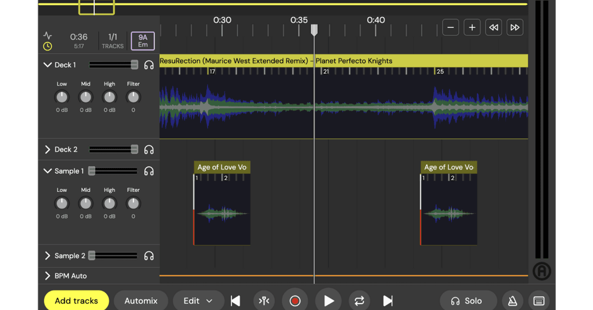 Mashup with stem separation