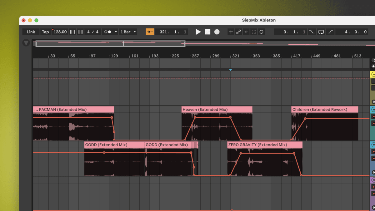 Ableton Live with a mix exported from DJ.Studio