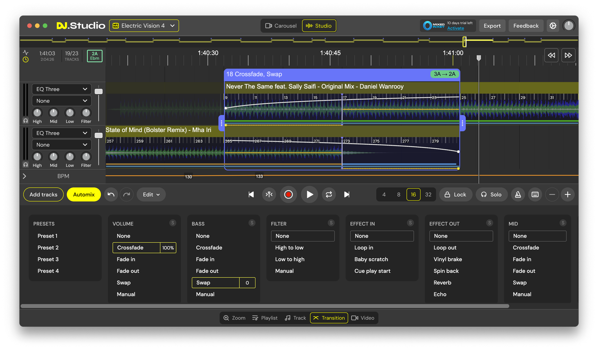 DJ.Studio Transition Editor